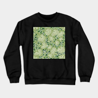 Green Violets Continuous Line Drawing Crewneck Sweatshirt